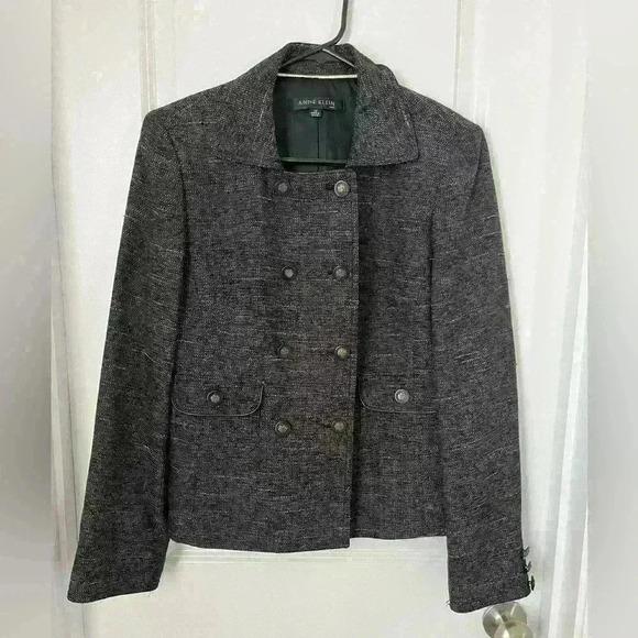 Anne Klein Double Breasted Black and White Blazer Size 10 - Picture 1 of 4